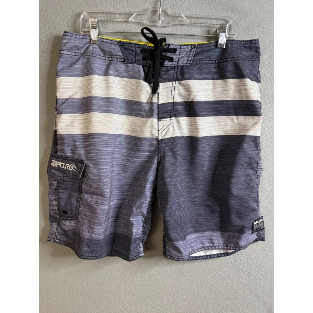 Rip Curl Striped Board Shorts Men's Extra Large Swim Trunks Surf‎ Drawstring